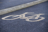 Bike sign on segregated cycle lane
