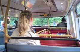 Passenger sat on a bus