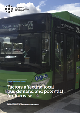 CILT 'Factors affecting local bus demand and potential for increase' report cover CILT 'Factors affecting local bus demand and potential for increase' report cover