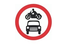 No cars or motorcycles sign