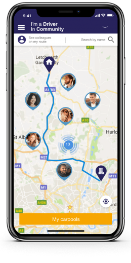 Faxi Carpooling App on Smartphone