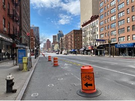 Cycle lane in New York City