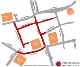 Map of Oxford red zone
