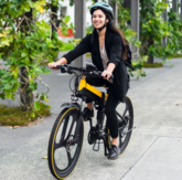 Woman on e-bike