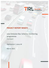 Low emission bus scheme monitoring report cover